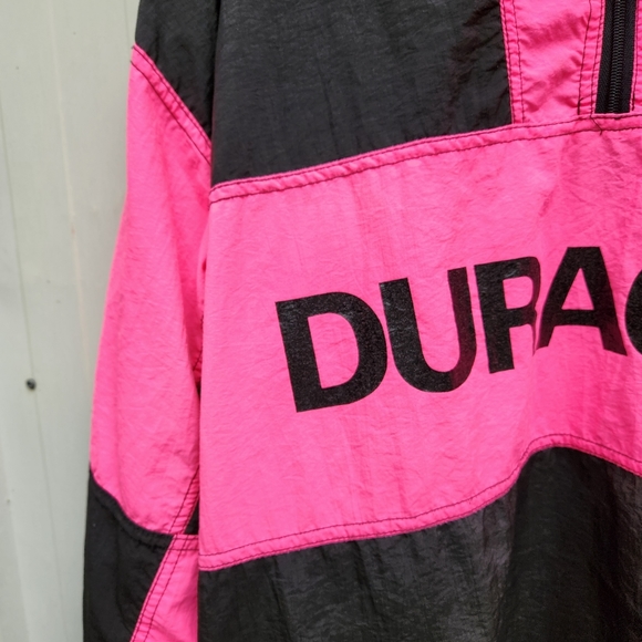 Grail Vintage 90s Neon Duracell Quarter Zip Pullover Windbreaker Men's XL Black - Picture 13 of 16